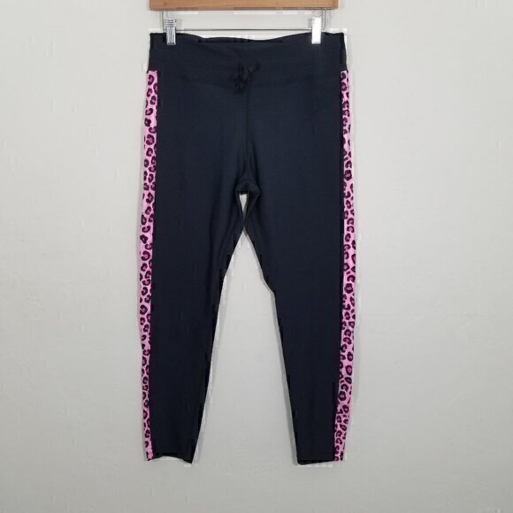 Aqua Athletic Leggings Animal Print Pink and Black Size L
